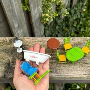 Vintage Miniature Furniture Set THE LITTLES Die Cast Metal for Doll House 1980’s